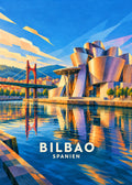 Bilbao – Hauptbild – geometrische Illustration Spanien
