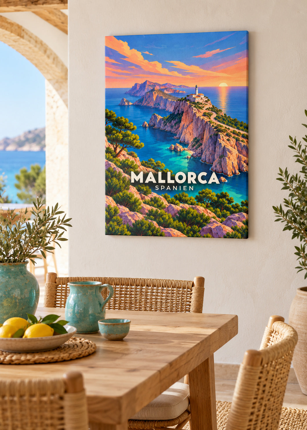 Mallorca – Slim-Leinwand – geometrische Illustration Spanien