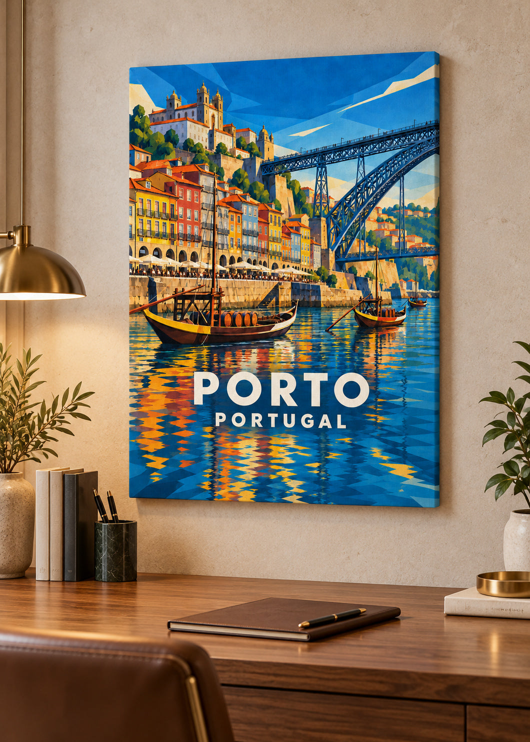 Porto – Slim-Leinwand – geometrische Illustration Portugal