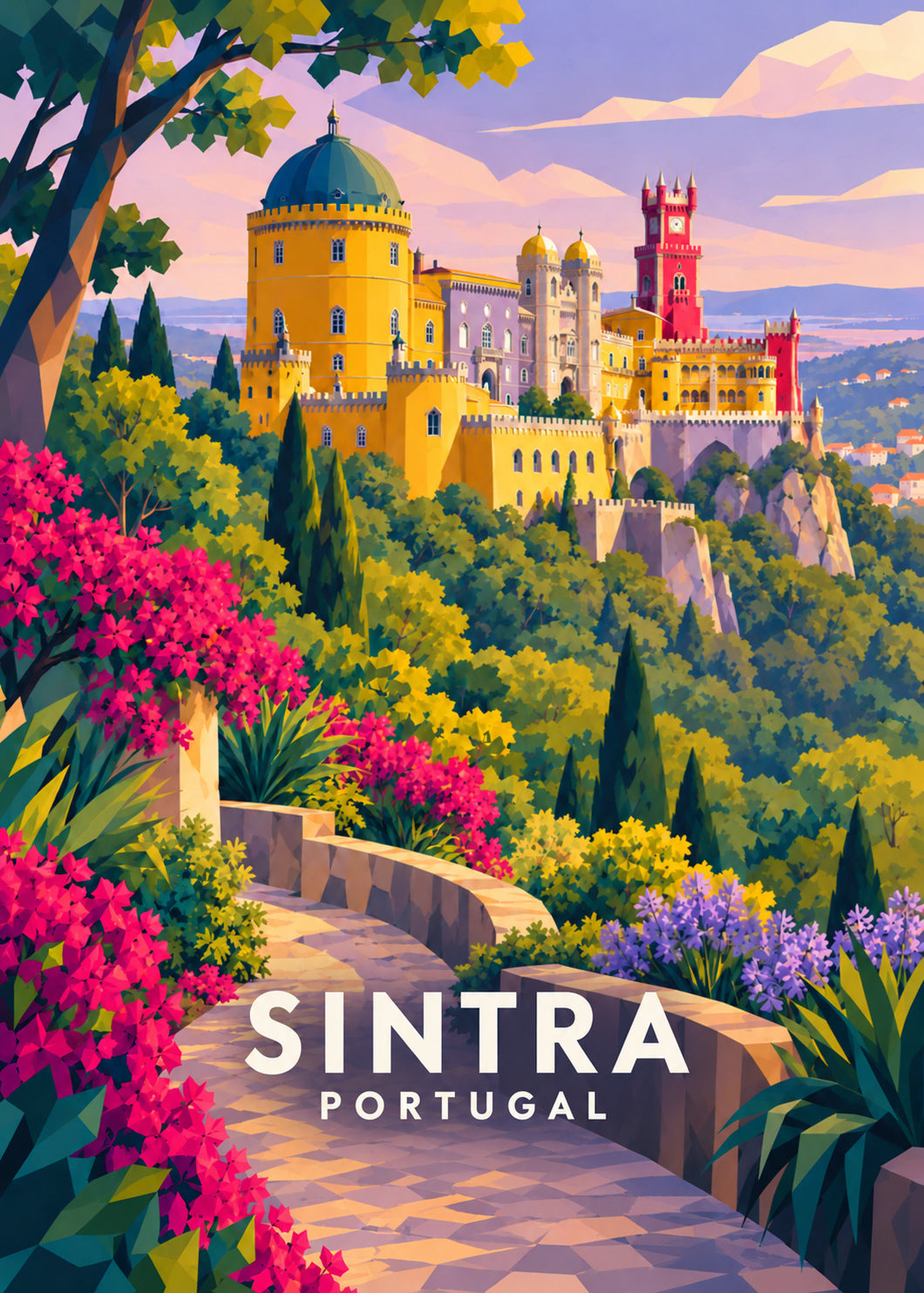 Sintra – Hauptbild – geometrische Illustration Portugal