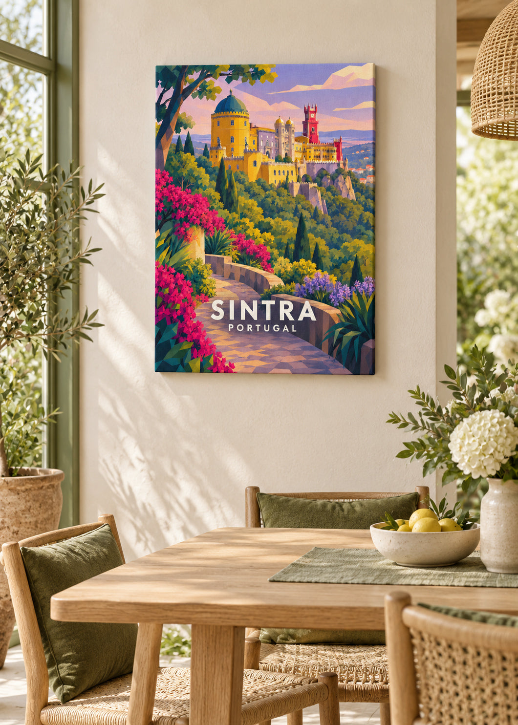 Sintra – Slim-Leinwand – geometrische Illustration Portugal