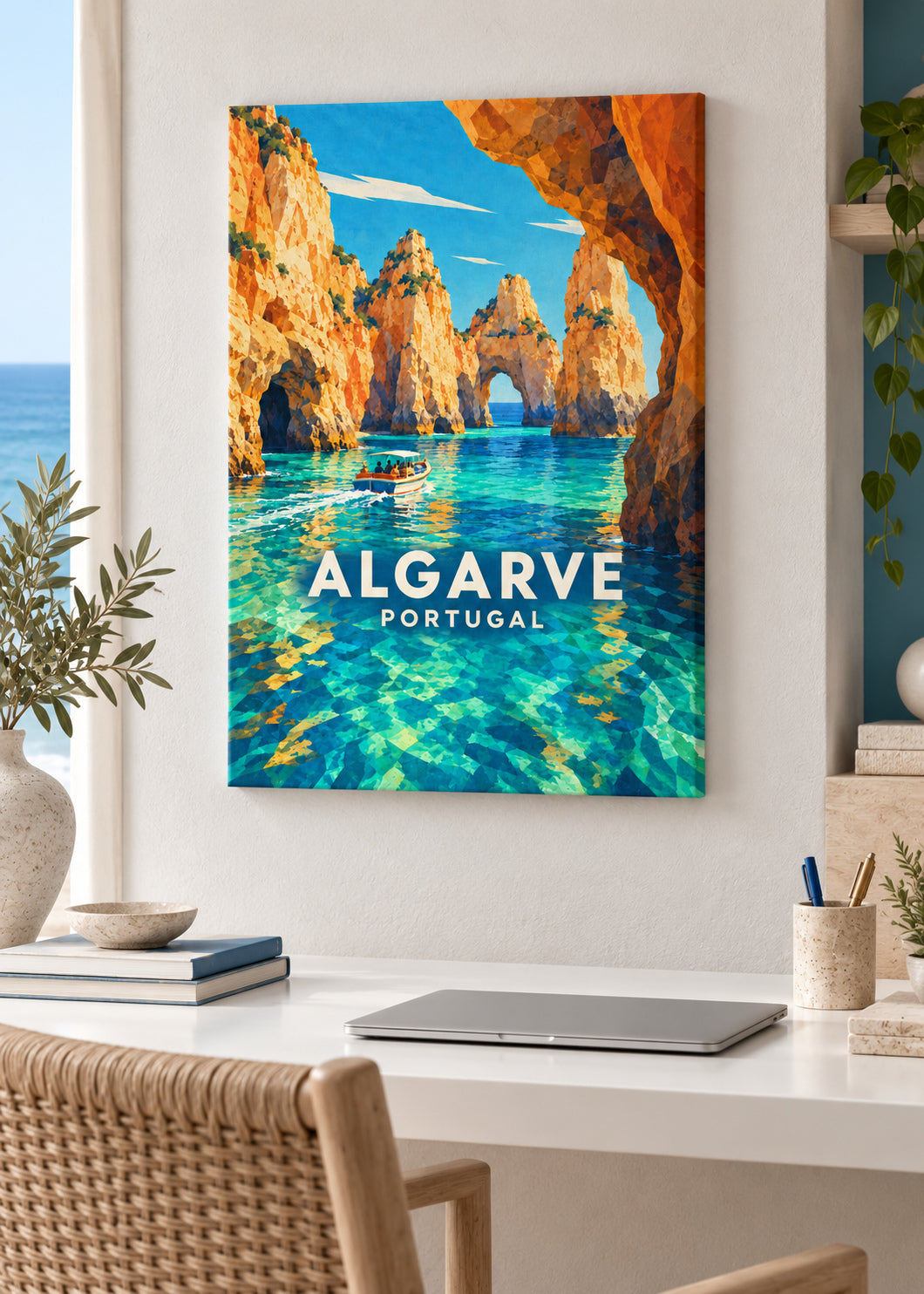 Algarve – Slim-Leinwand – geometrische Illustration Portugal