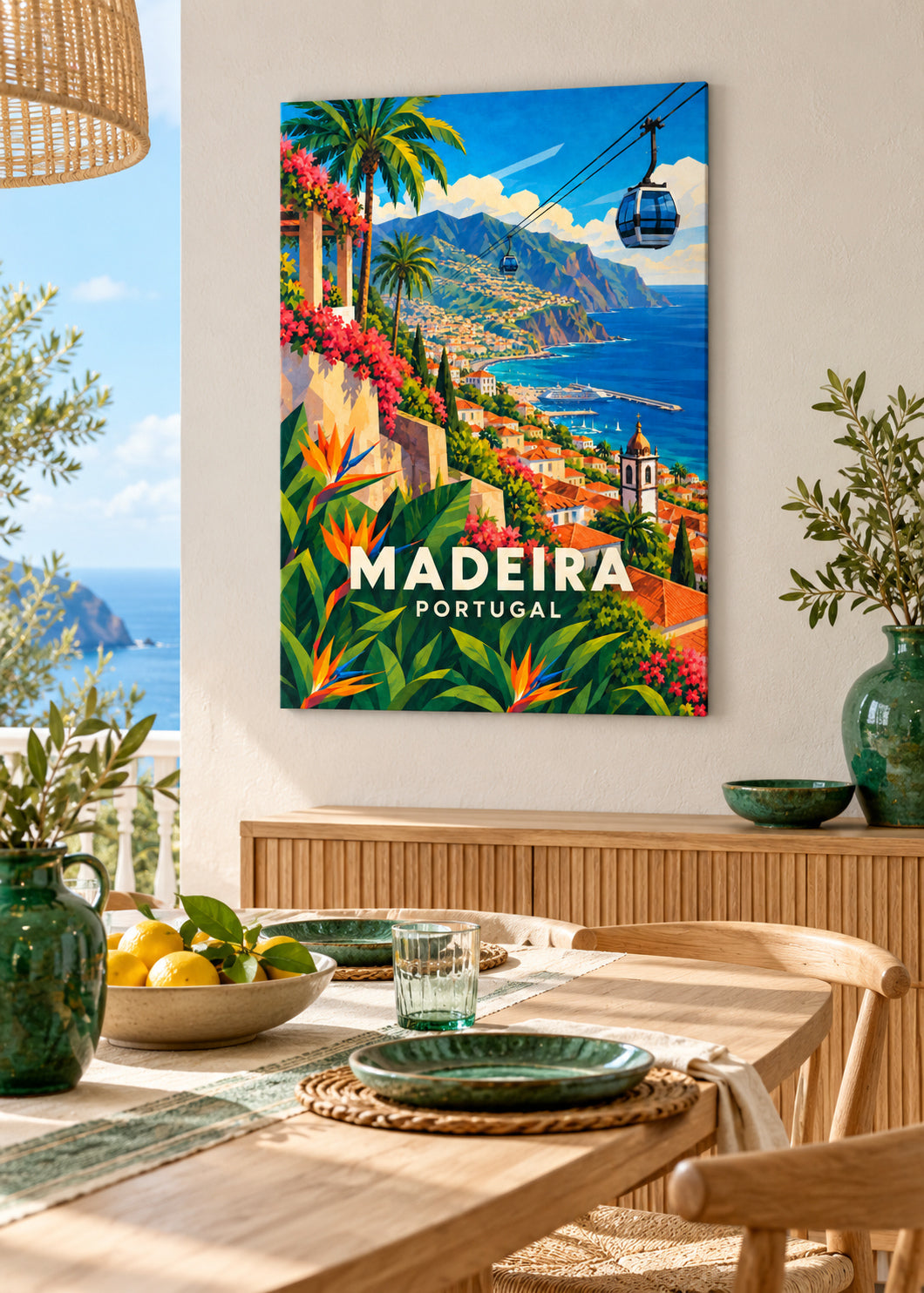 Madeira – Slim-Leinwand – geometrische Illustration Portugal