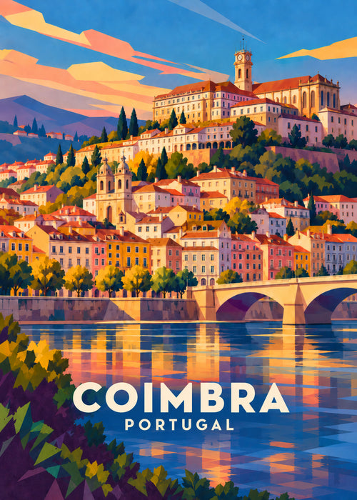 Coimbra – Hauptbild – geometrische Illustration Portugal