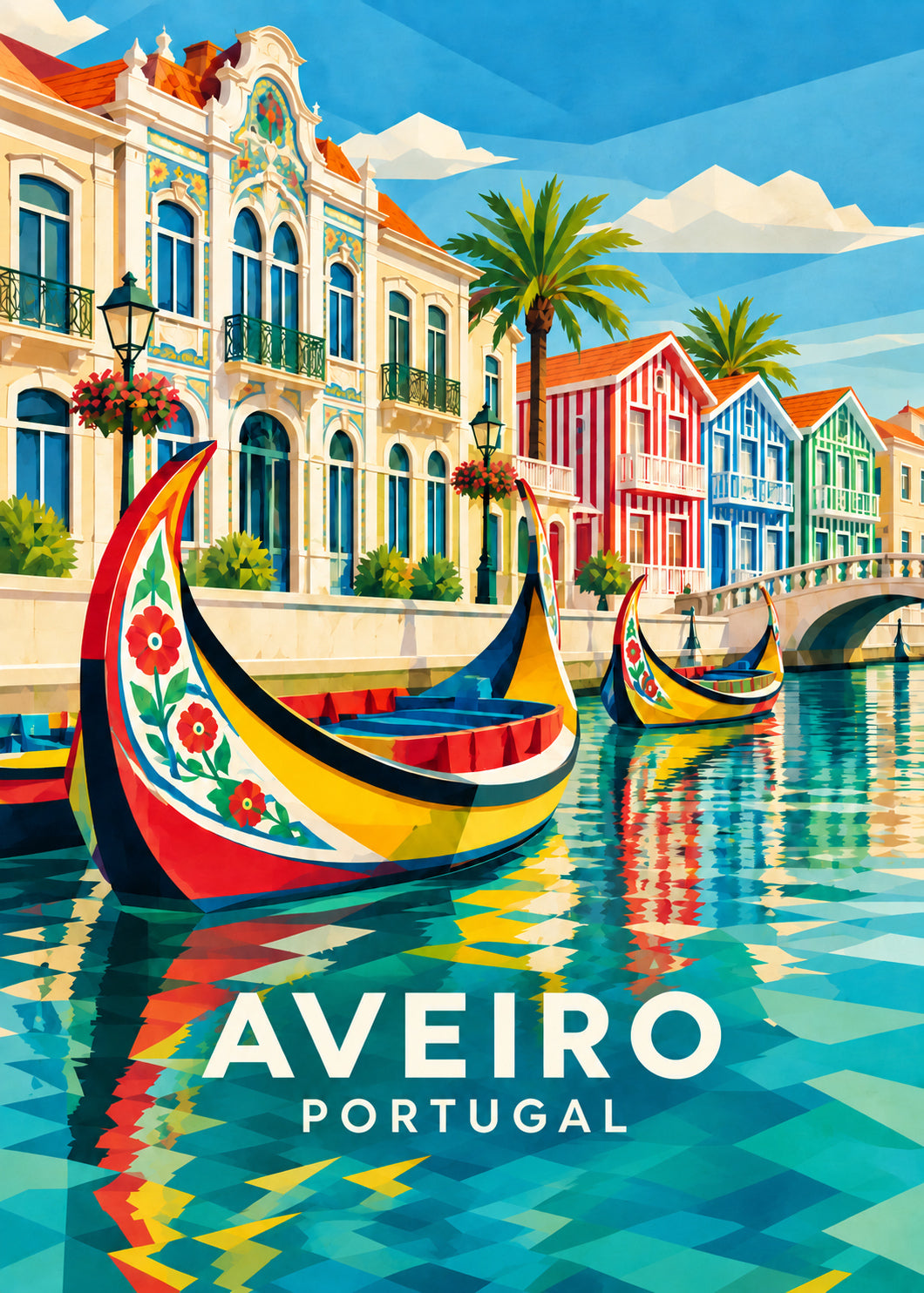 Aveiro – Hauptbild – geometrische Illustration Portugal