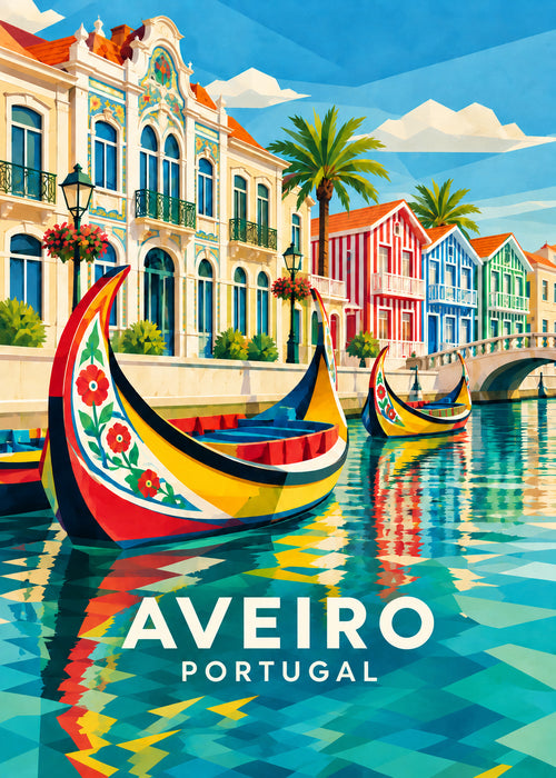 Aveiro – Hauptbild – geometrische Illustration Portugal