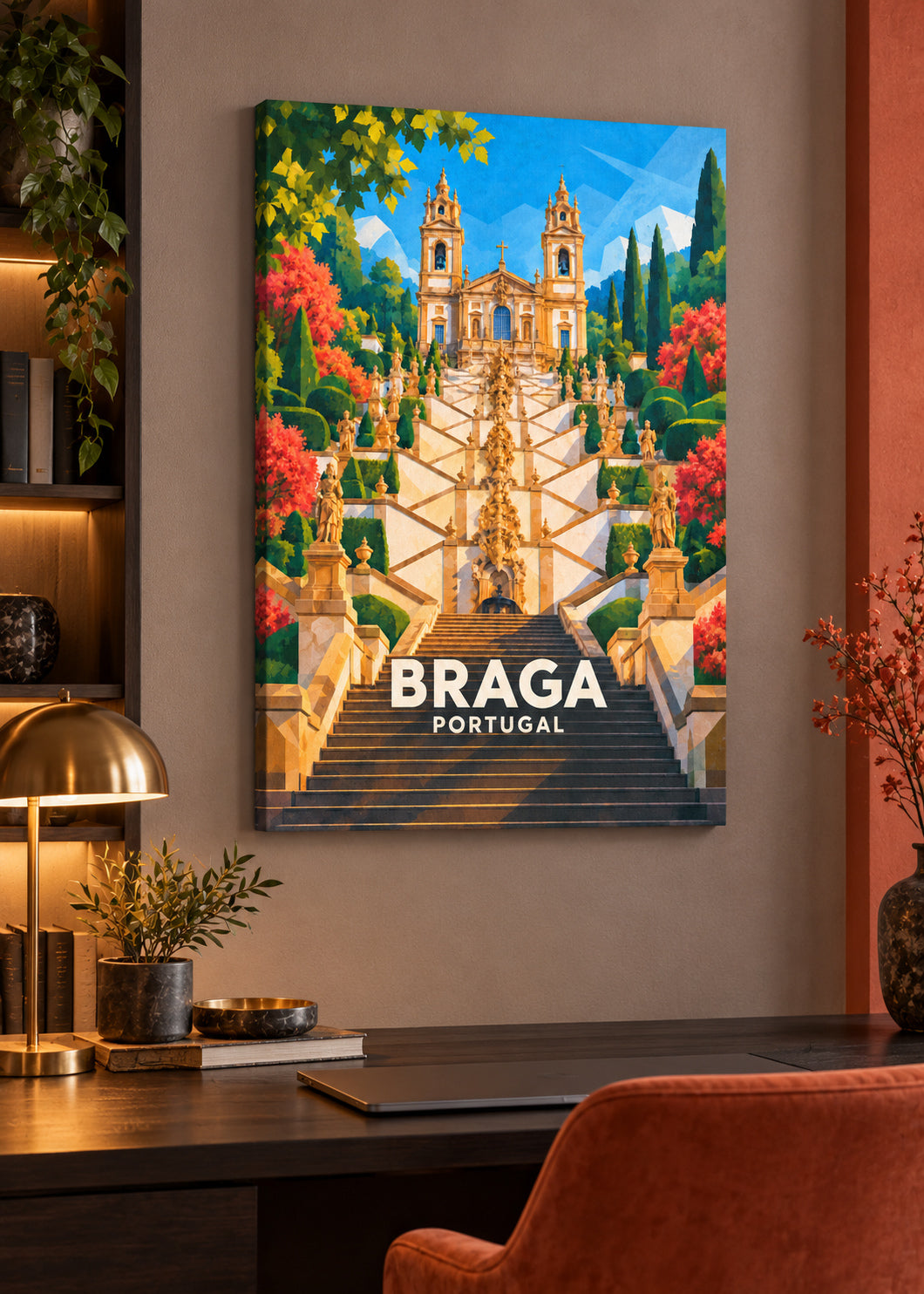 Braga – Slim-Leinwand – geometrische Illustration Portugal