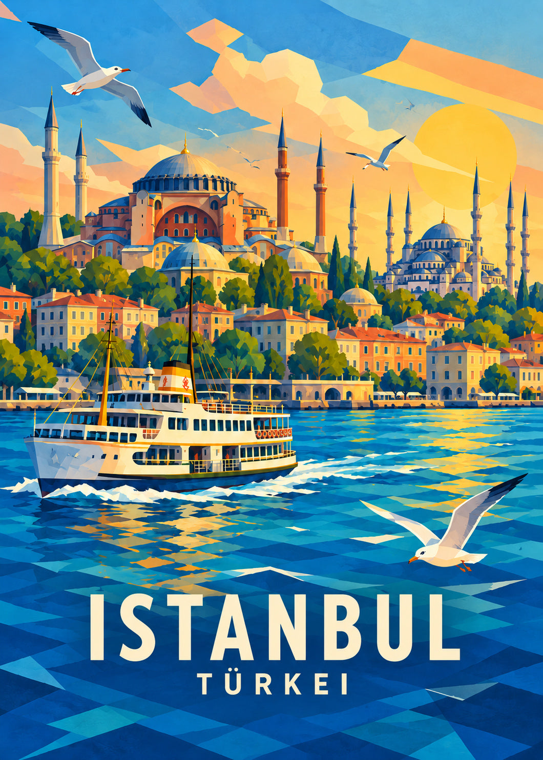 Istanbul – Hauptbild – geometrische Illustration Türkei