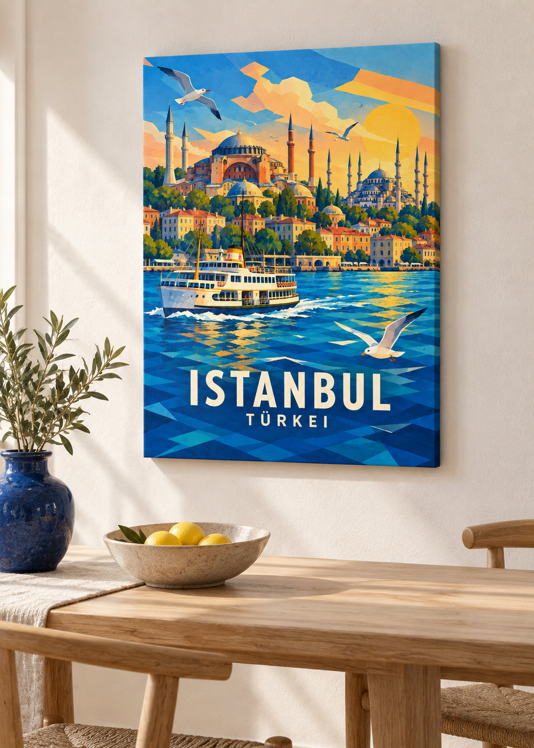 Istanbul – Slim-Leinwand – geometrische Illustration Türkei