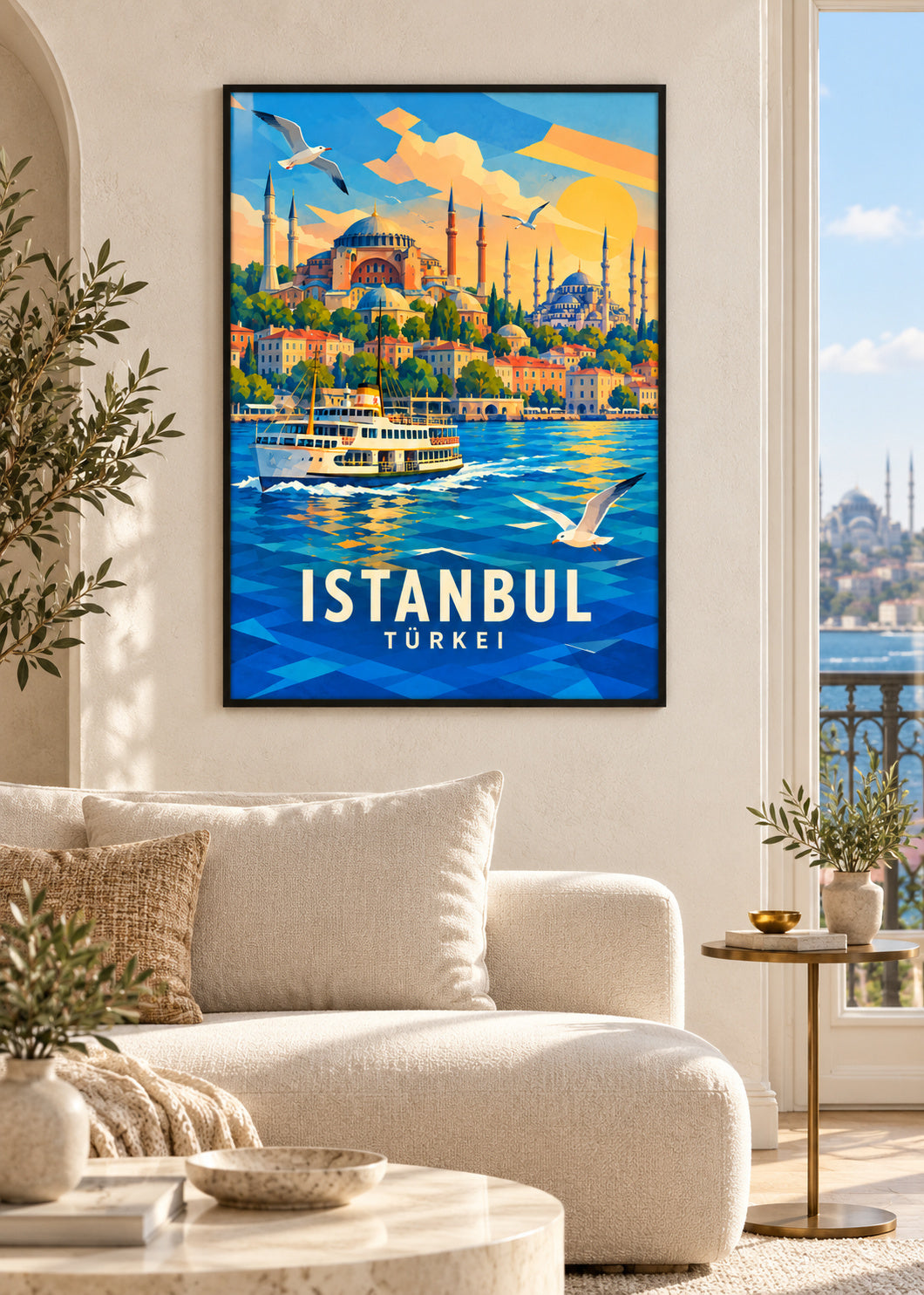 Istanbul – schwarzer Rahmen – geometrische Illustration Türkei