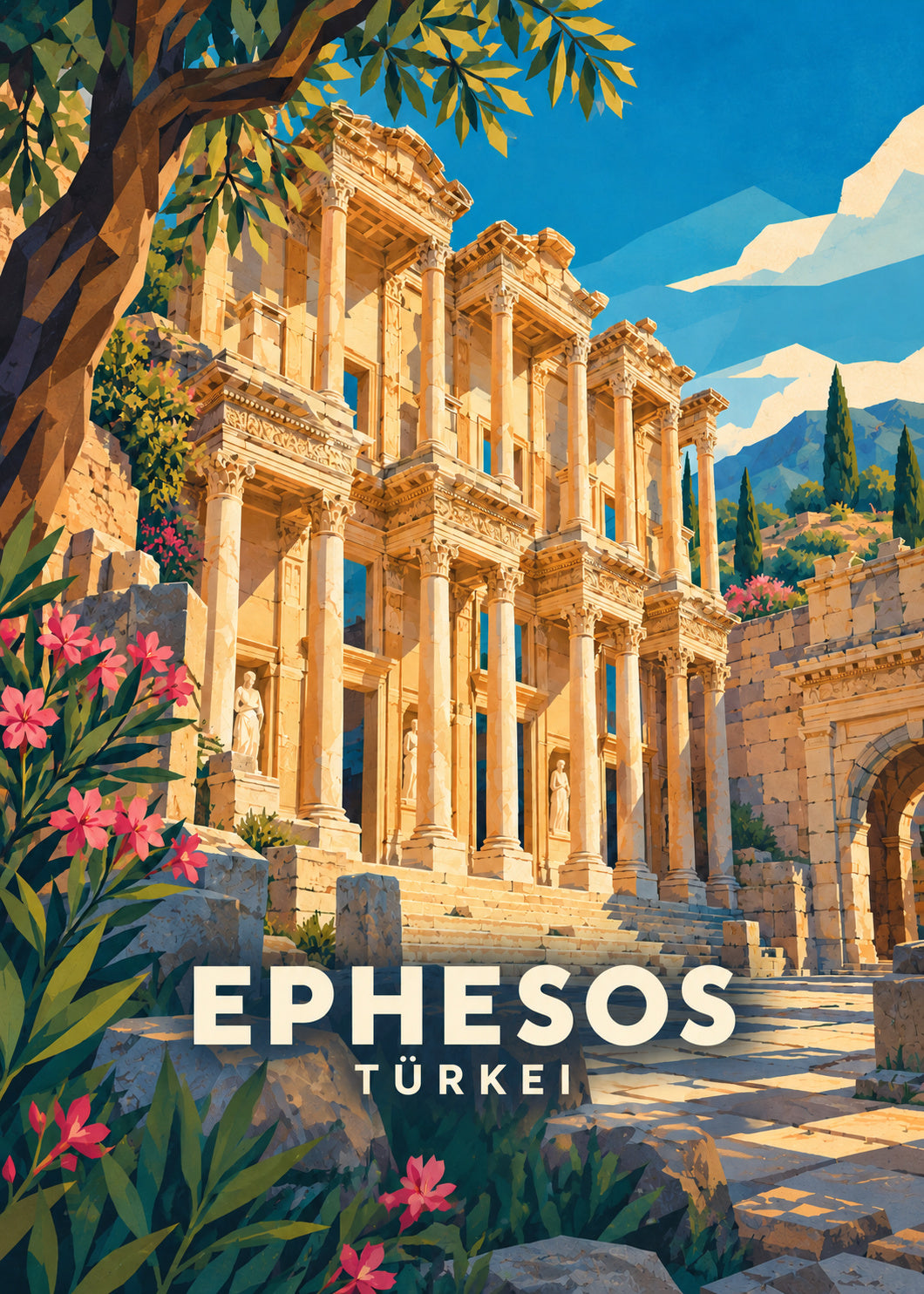 Ephesos – Hauptbild – geometrische Illustration Türkei
