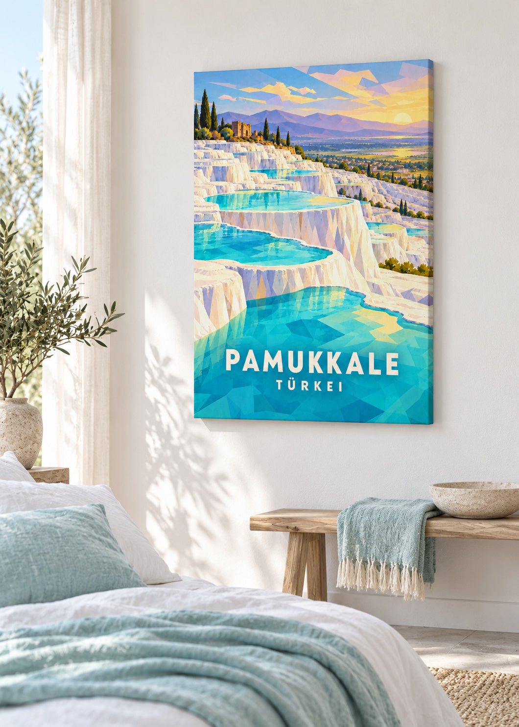 Pamukkale – Slim-Leinwand – geometrische Illustration Türkei