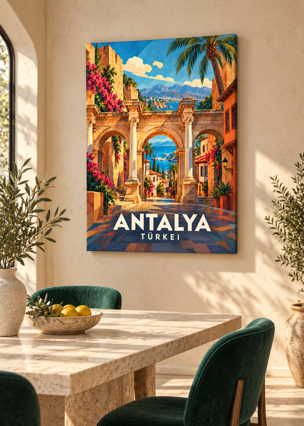 Antalya – Slim-Leinwand – geometrische Illustration Türkei