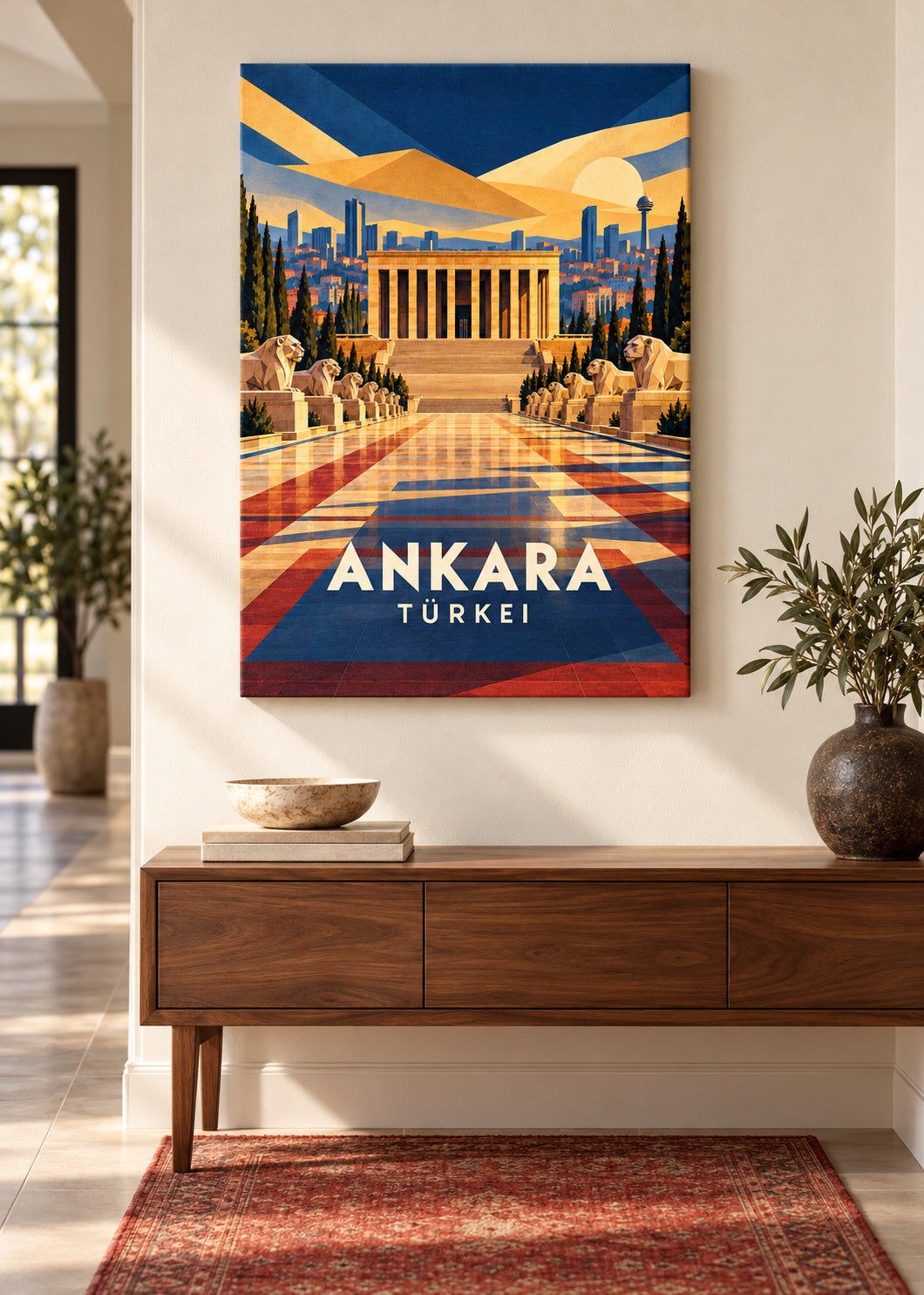 Ankara – Slim-Leinwand – geometrische Illustration Türkei
