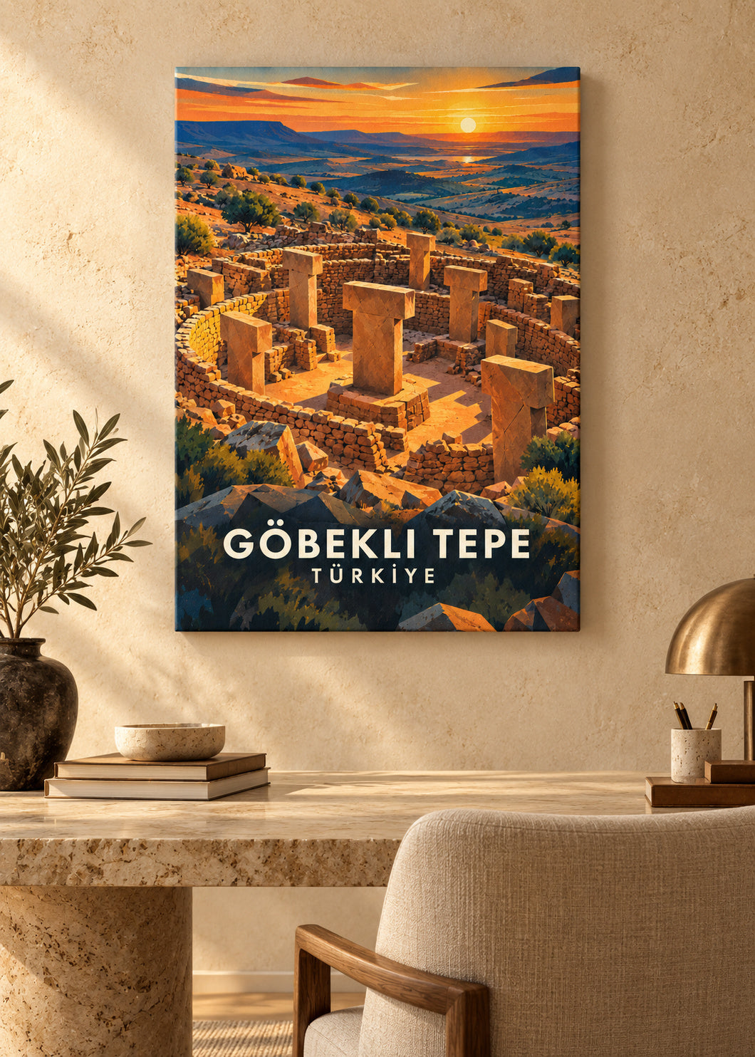 Göbekli Tepe – Slim-Leinwand – geometrische Illustration Türkei