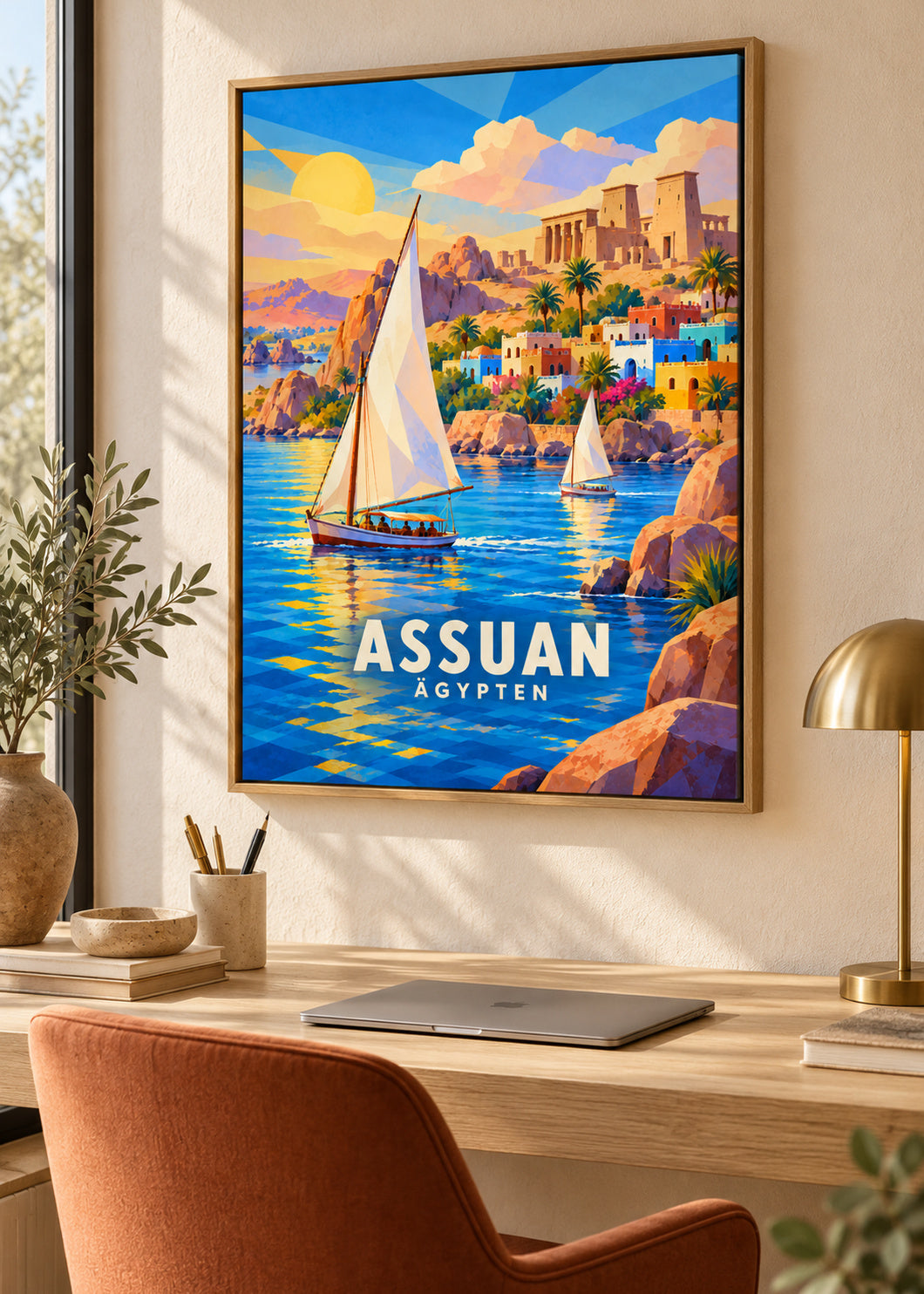 Assuan – Ägypten – mockup-naturholz