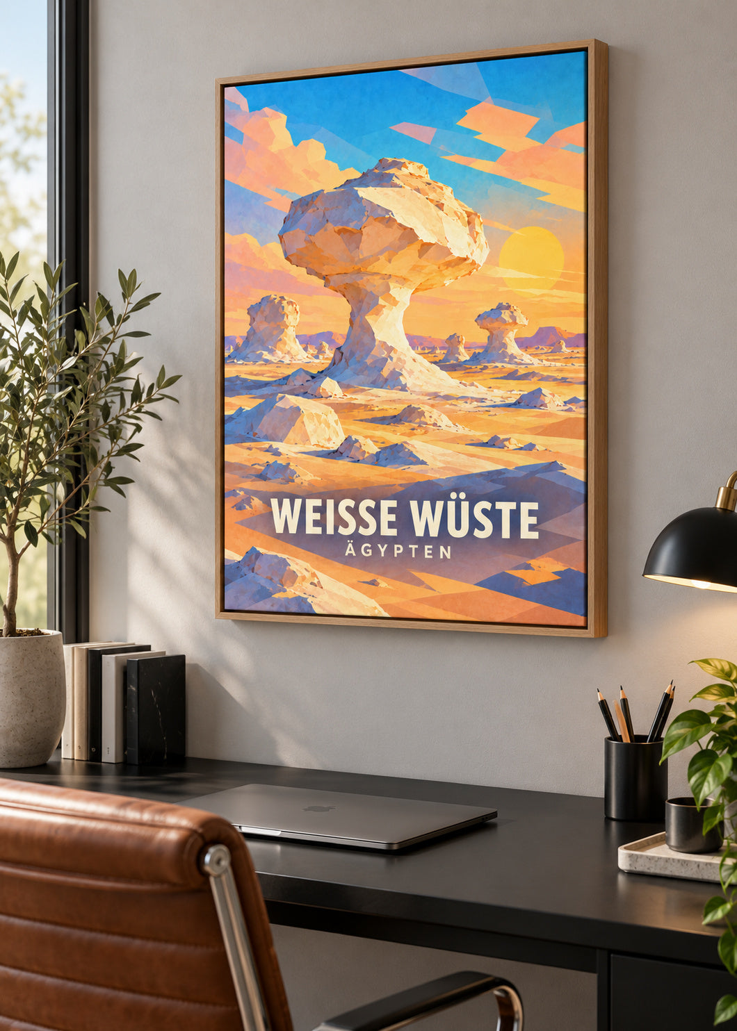 Weiße Wüste – Ägypten – mockup-naturholz