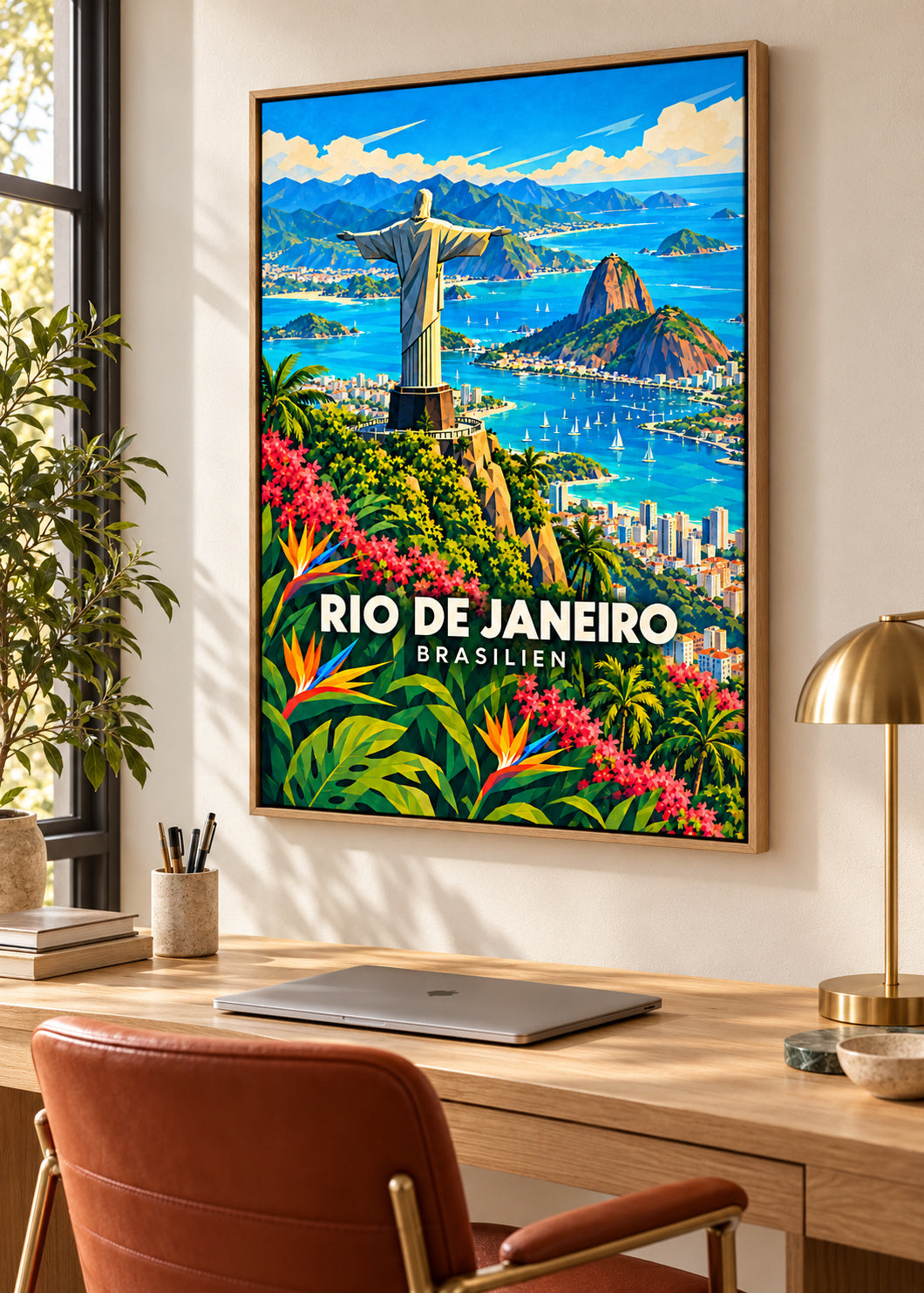 Rio de Janeiro – Brasilien – Leinwand mit Naturholzrahmen