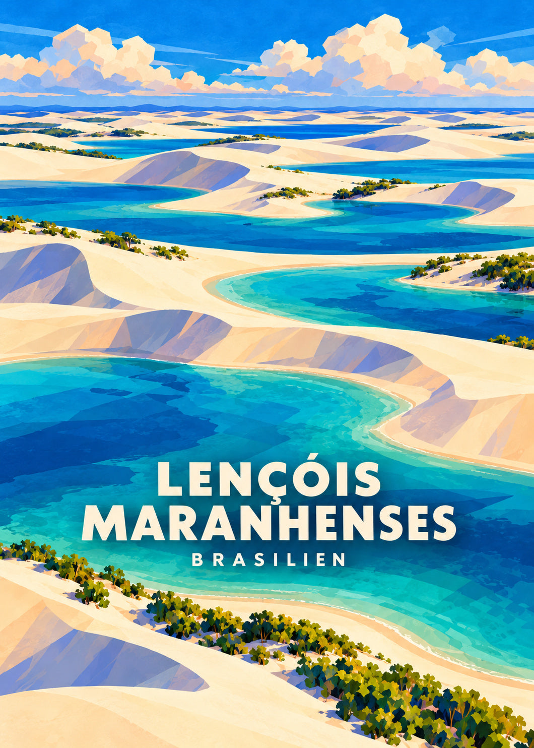 Lençóis Maranhenses – Brasilien – Geometrische Illustration
