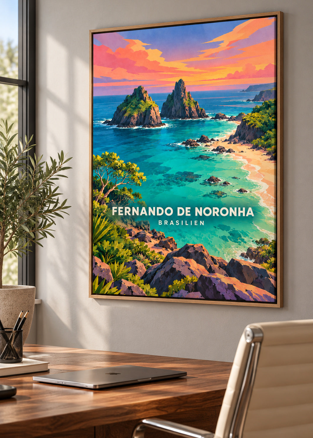 Fernando de Noronha – Brasilien – Leinwand mit Naturholzrahmen