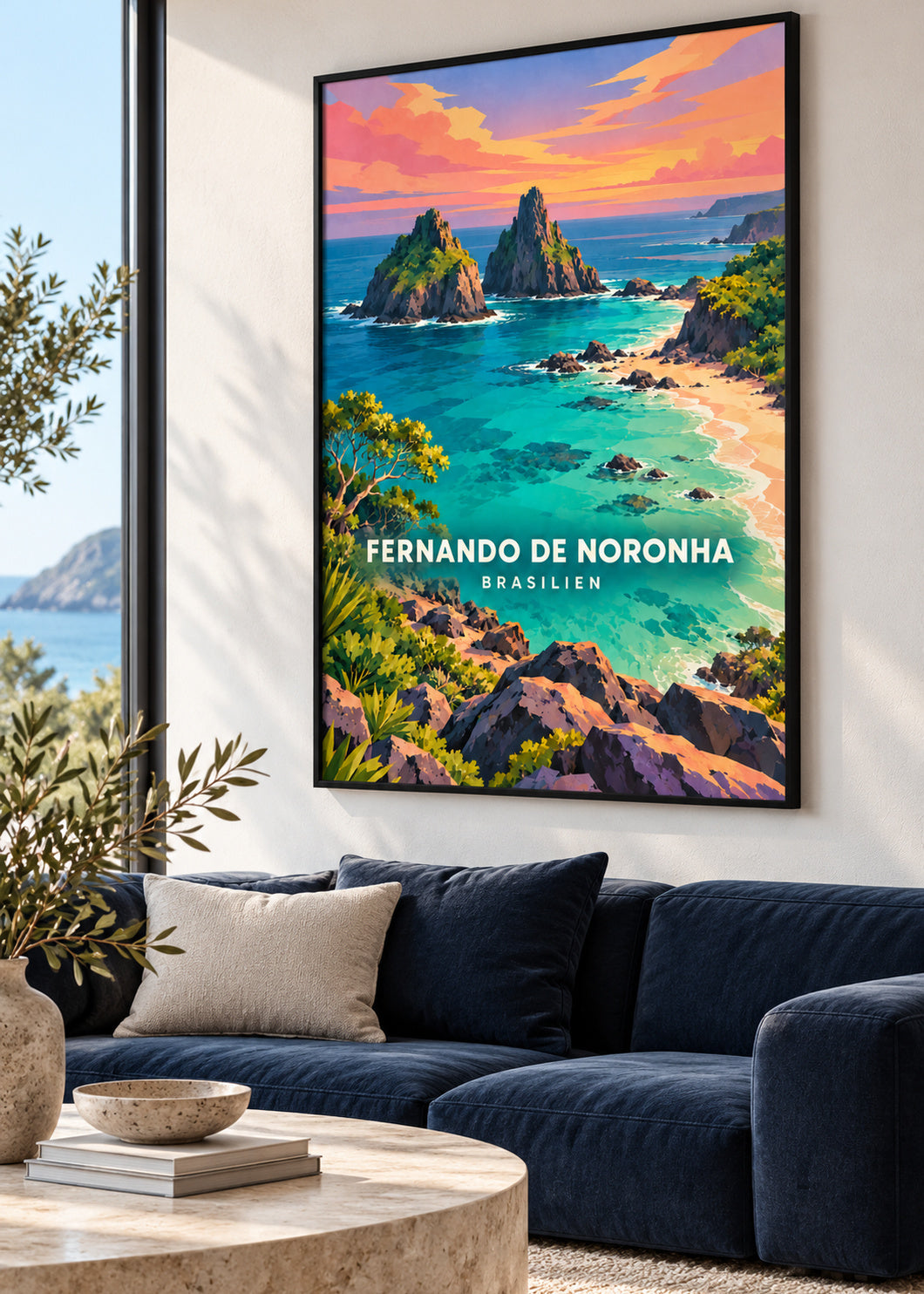 Fernando de Noronha – Brasilien – Poster mit schwarzem Rahmen