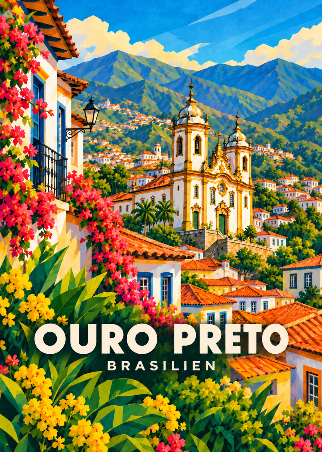 Ouro Preto – Brasilien – Geometrische Illustration