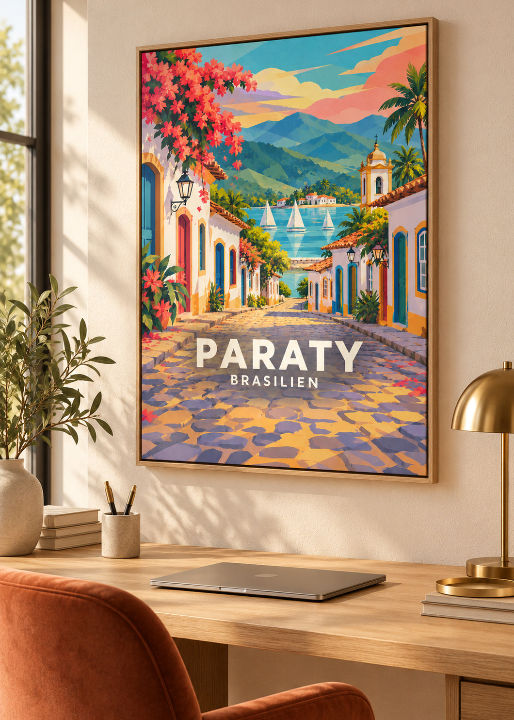 Paraty – Brasilien – Leinwand mit Naturholzrahmen