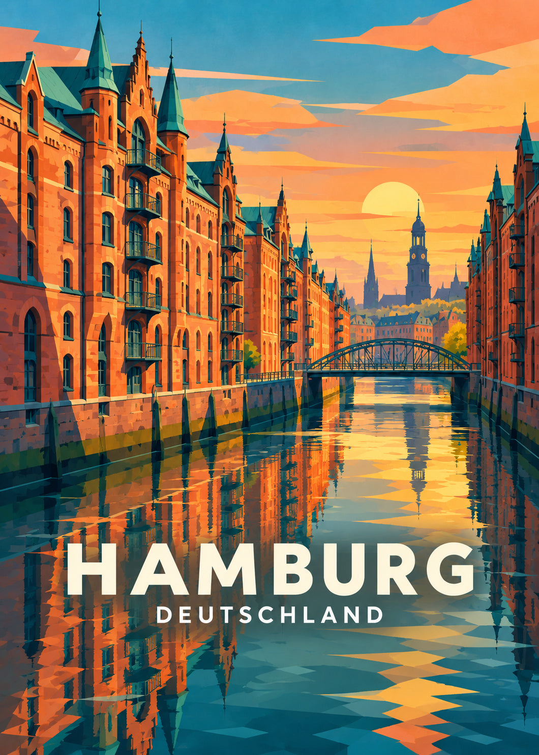 Hamburg – Deutschland – Geometrische Illustration