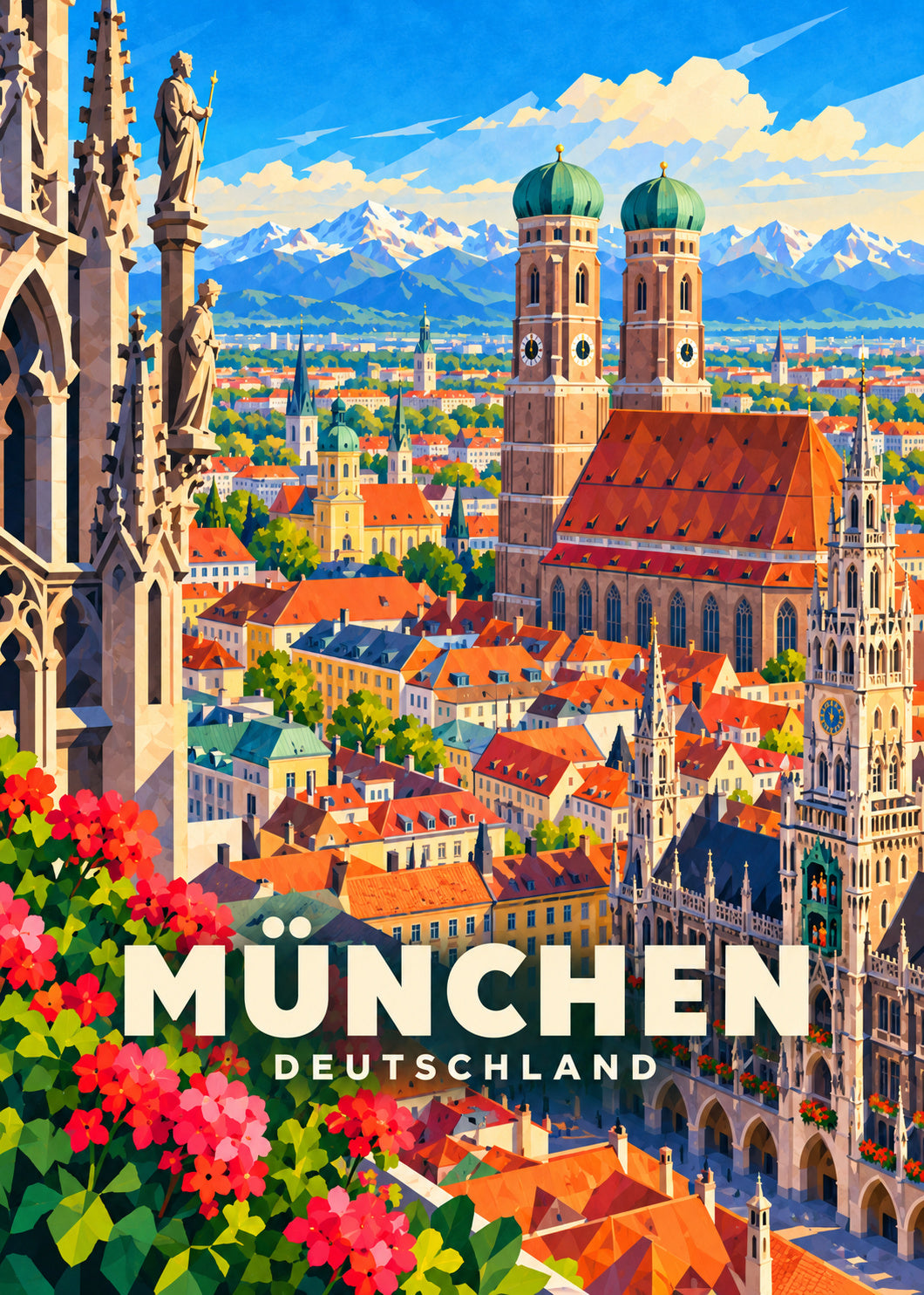 München – Deutschland – Geometrische Illustration