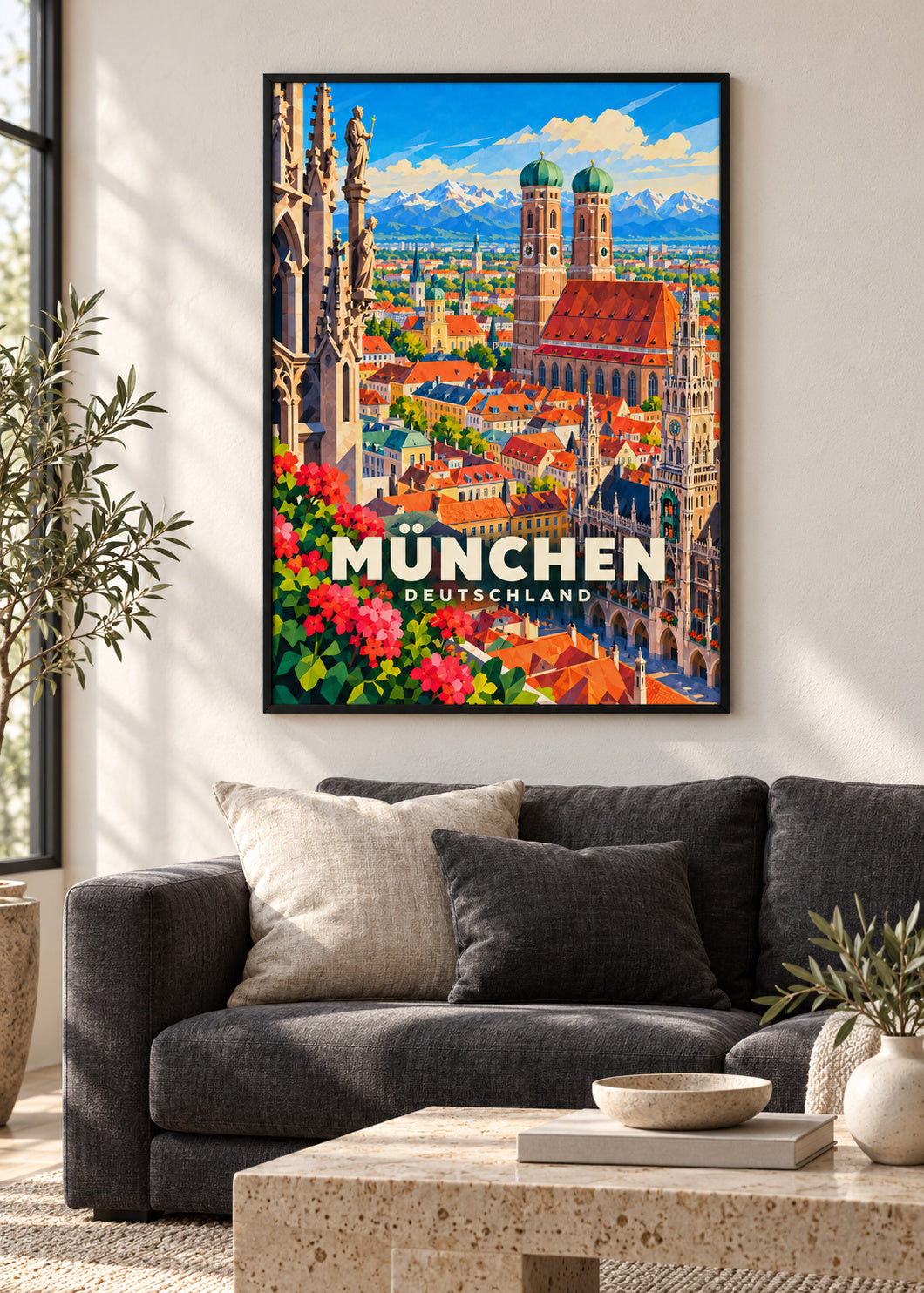 München – Deutschland – Poster mit schwarzem Rahmen