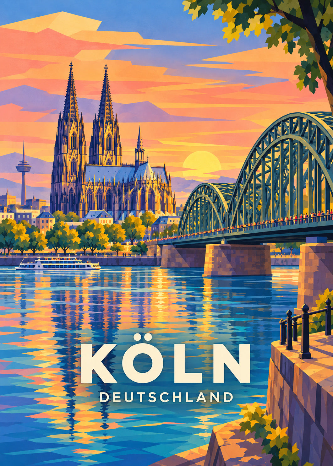 Köln – Deutschland – Geometrische Illustration