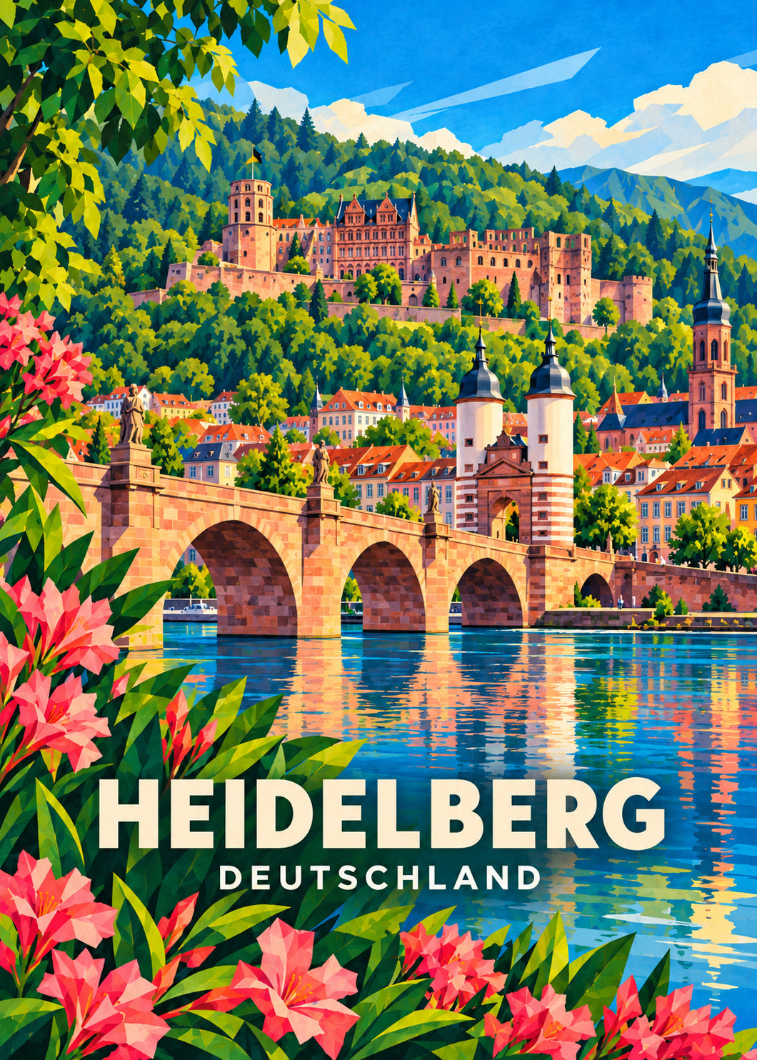 Heidelberg – Deutschland – Geometrische Illustration