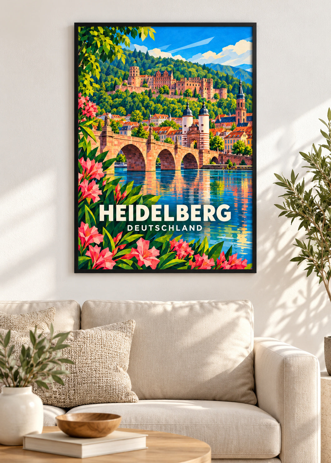 Heidelberg – Deutschland – Poster mit schwarzem Rahmen