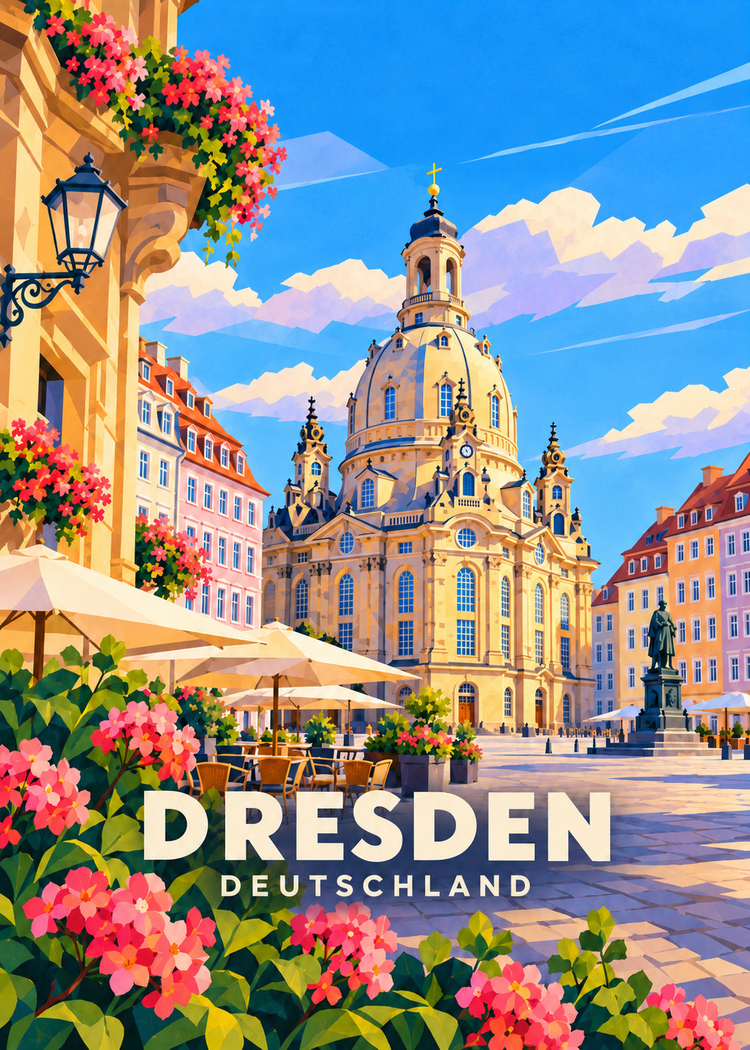Dresden – Deutschland – Geometrische Illustration