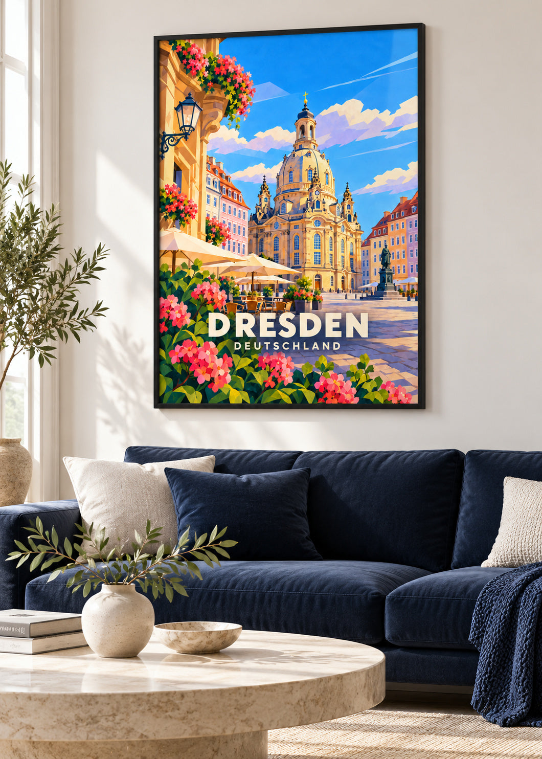 Dresden – Deutschland – Poster mit schwarzem Rahmen