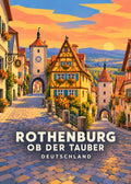 Rothenburg ob der Tauber – Deutschland – Geometrische Illustration