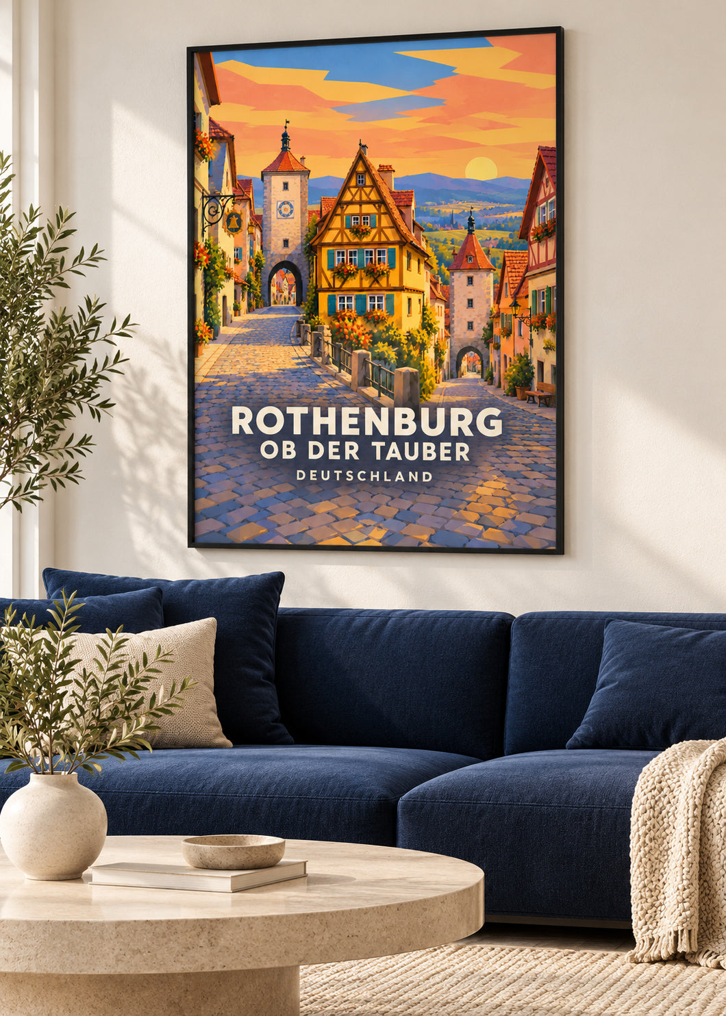 Rothenburg ob der Tauber – Deutschland – Poster mit schwarzem Rahmen