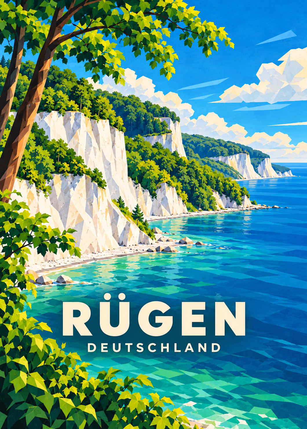 Rügen – Deutschland – Geometrische Illustration