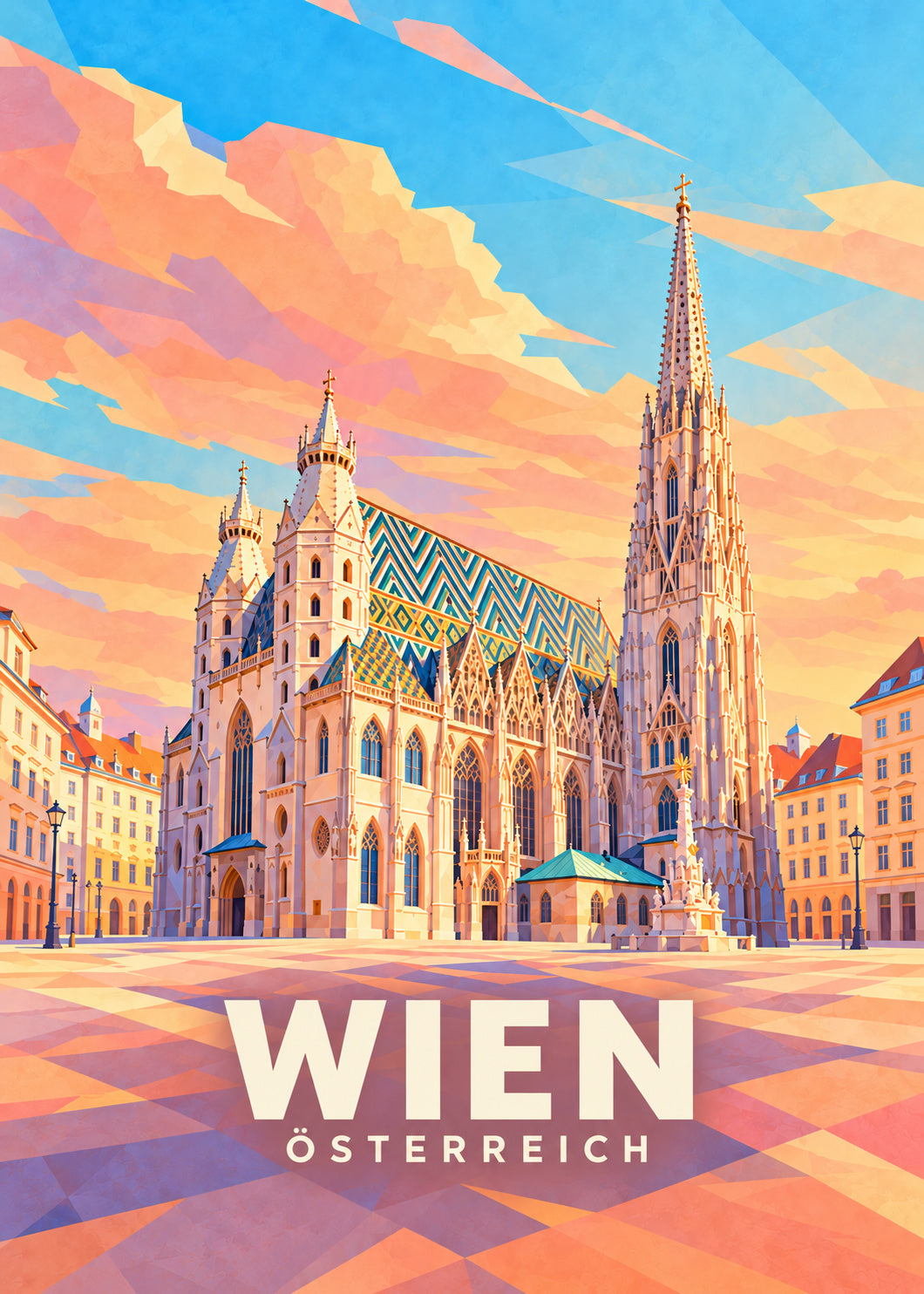 Wien – Österreich – Geometrische Illustration