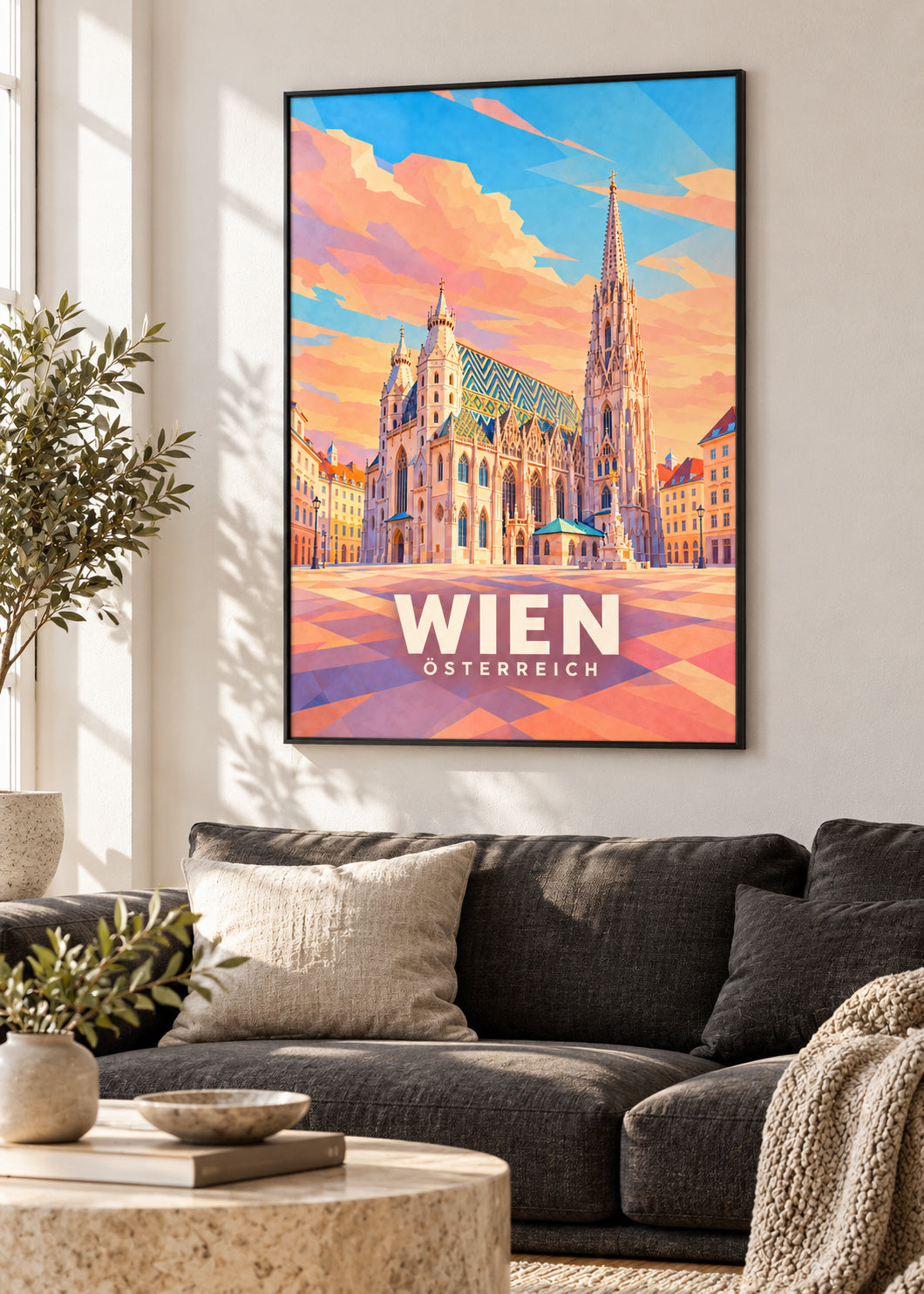 Wien – Österreich – Poster mit schwarzem Rahmen