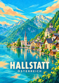 Hallstatt – Österreich – Geometrische Illustration