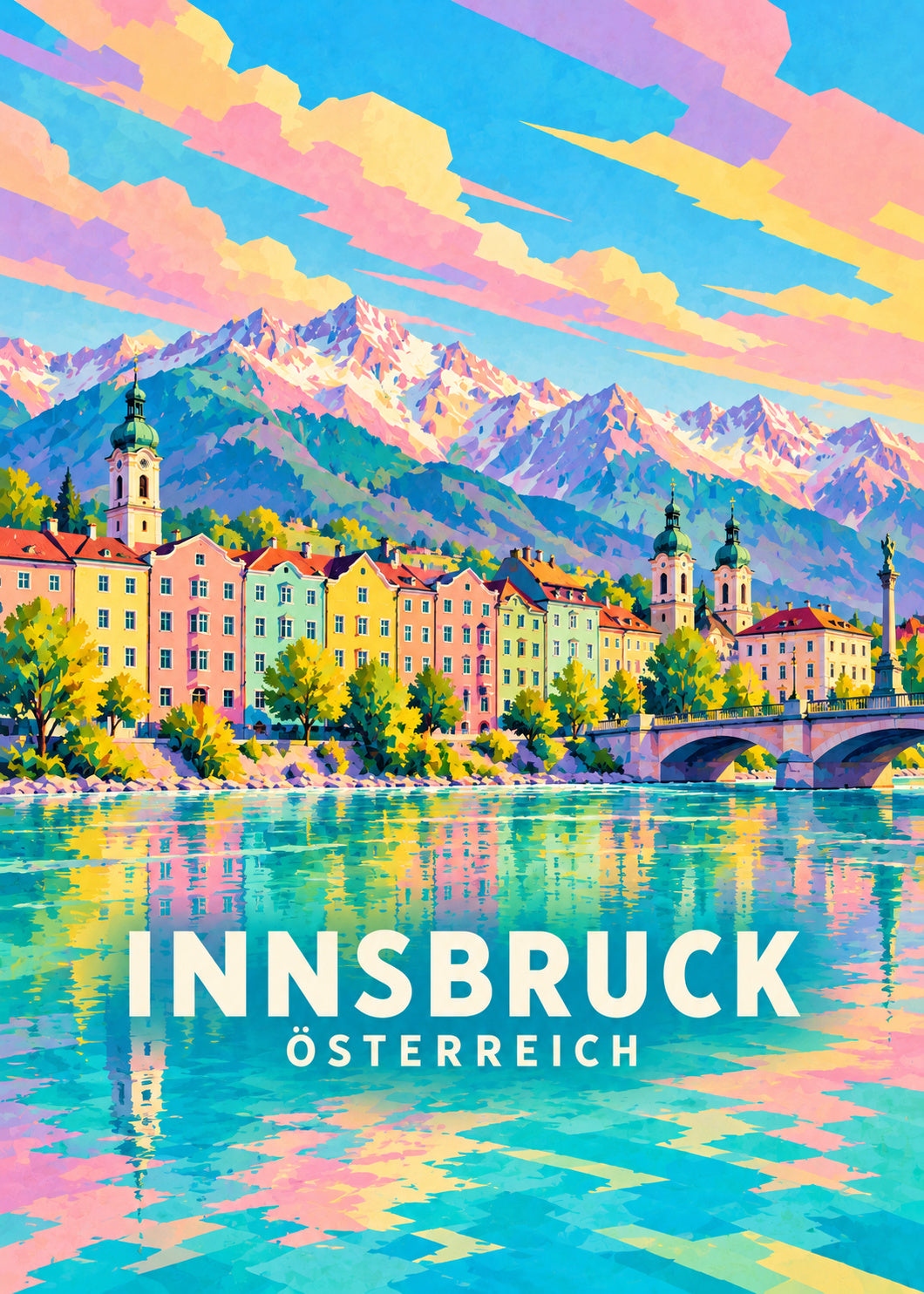 Innsbruck – Österreich – Geometrische Illustration