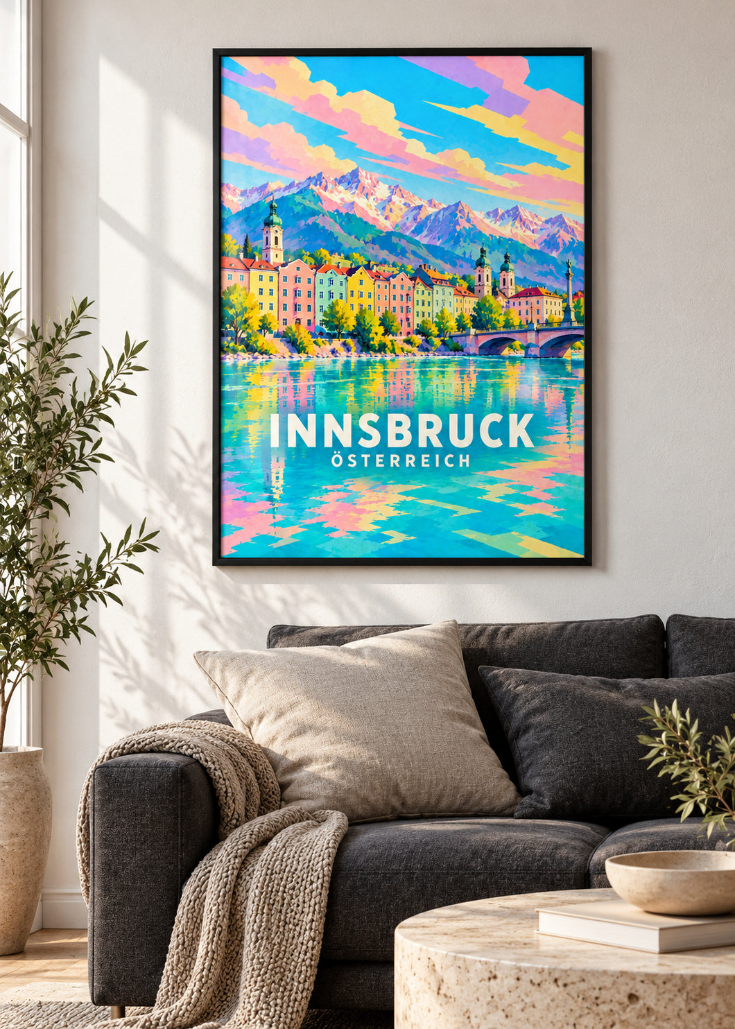 Innsbruck – Österreich – Poster mit schwarzem Rahmen