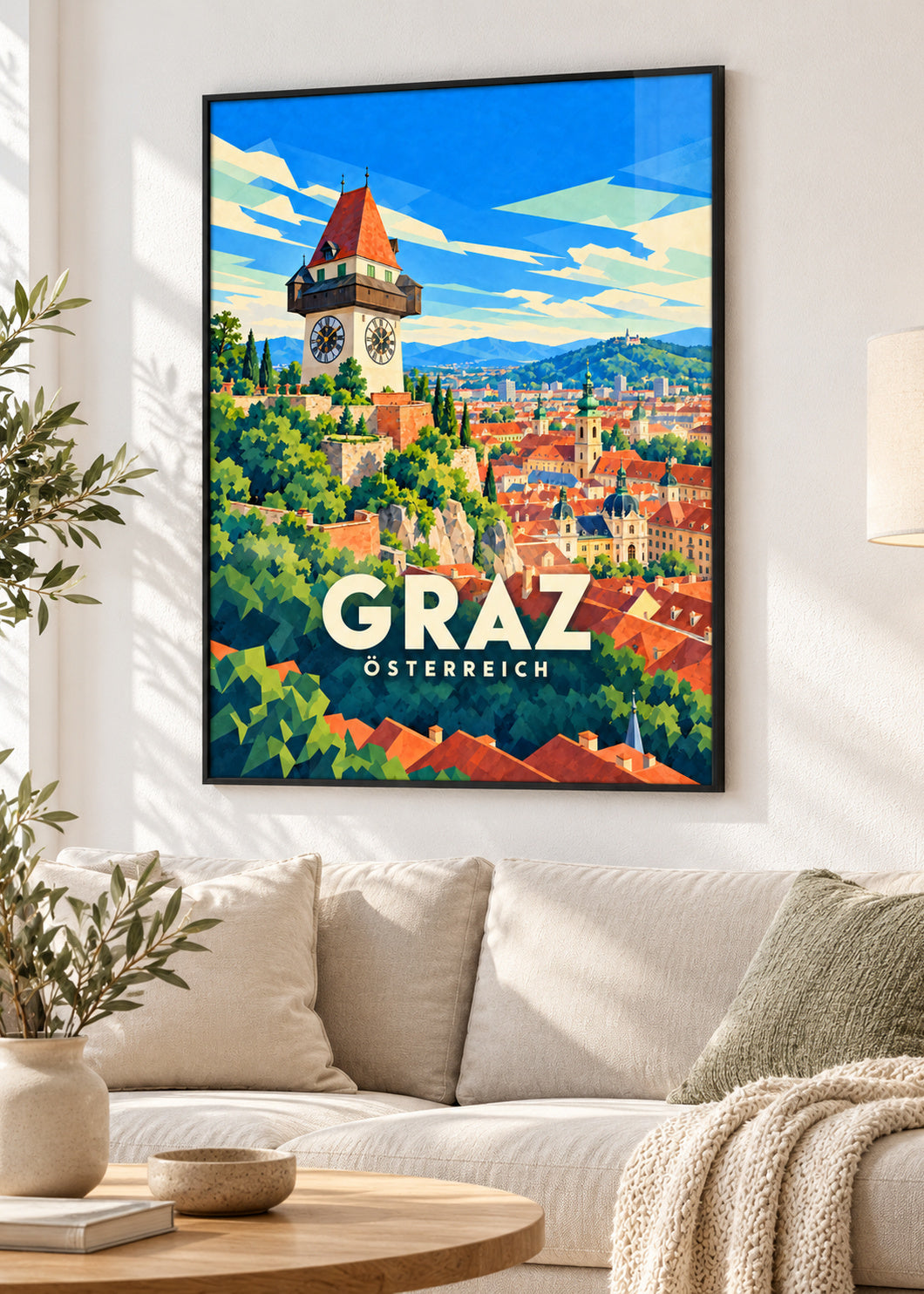 Graz – Österreich – Poster mit schwarzem Rahmen
