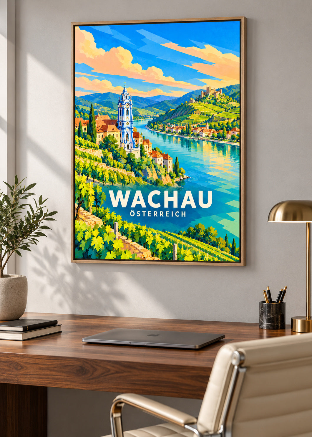 Wachau – Österreich – Leinwand mit Naturholzrahmen