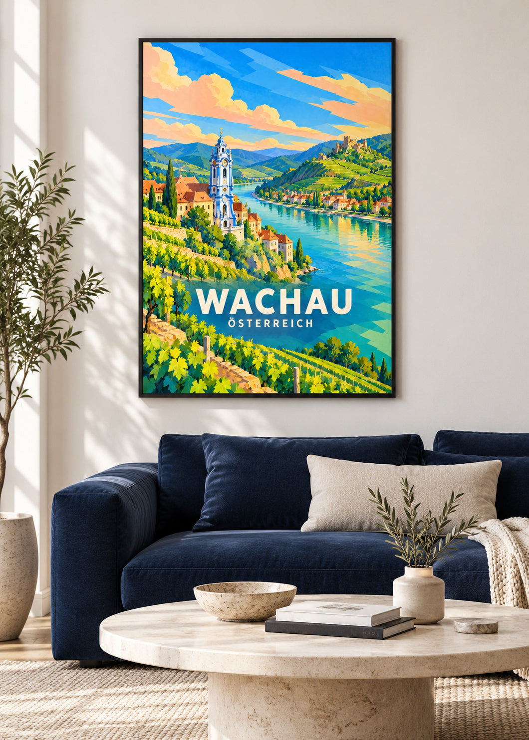 Wachau – Österreich – Poster mit schwarzem Rahmen