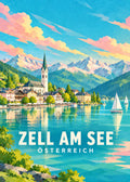 Zell am See – Österreich – Geometrische Illustration