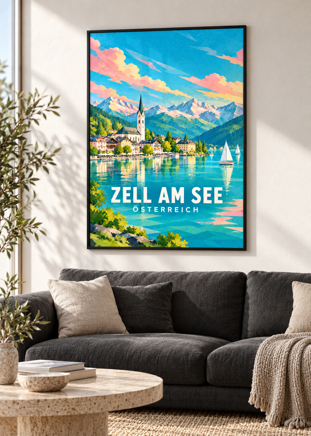 Zell am See – Österreich – Poster mit schwarzem Rahmen