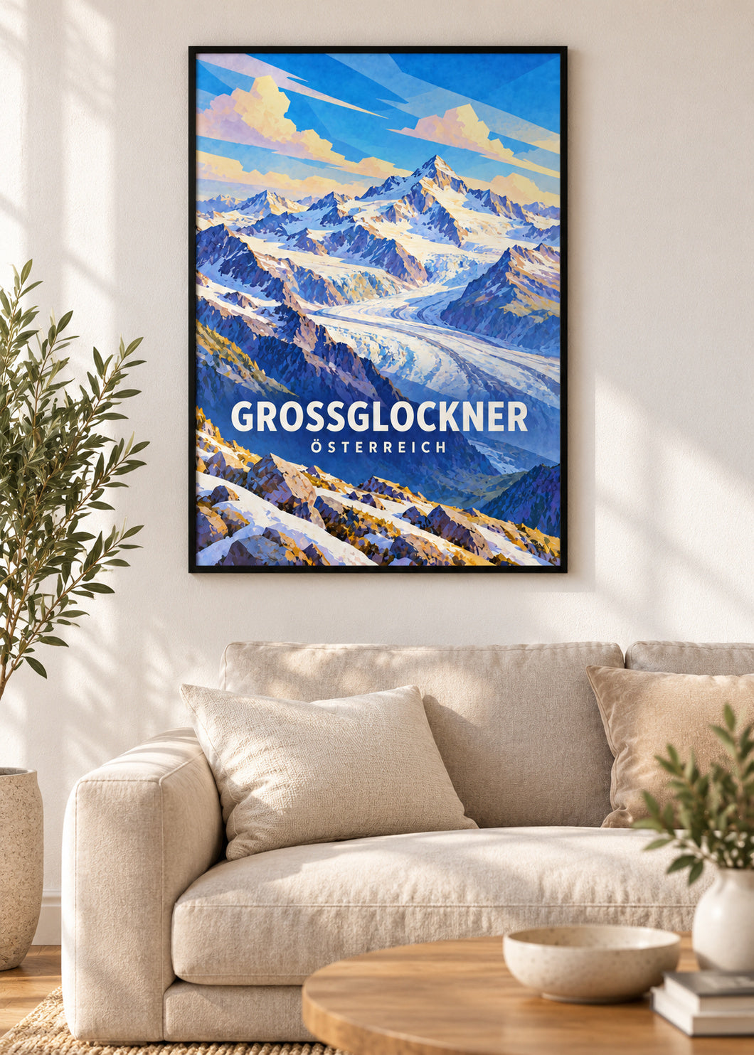 Großglockner – Österreich – Poster mit schwarzem Rahmen