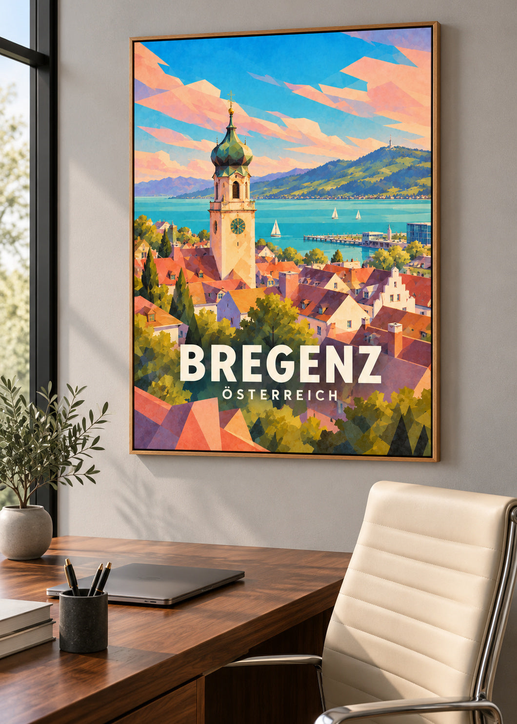 Bregenz – Österreich – Leinwand mit Naturholzrahmen